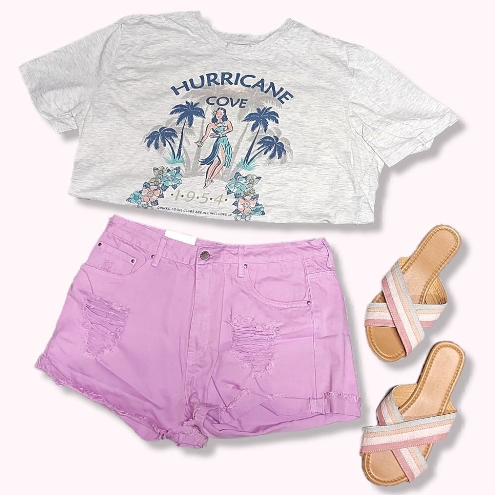 Hurricane Cove 1954 Hawaiian Pinup Doll Vacation Tee Size XL
